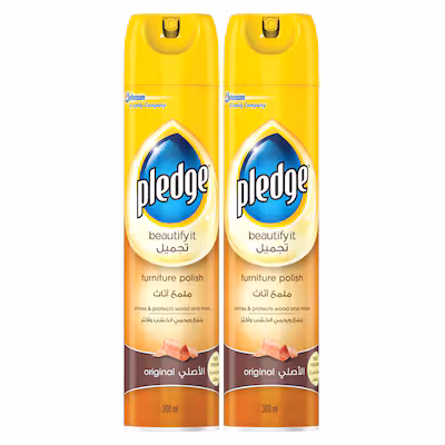 Pledge Furniture Polish Spray Original, 300ml Pack of 2