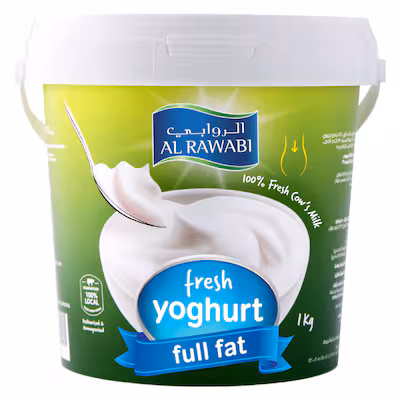 Al Rawabi Full Fat Plain Yoghurt, 1kg